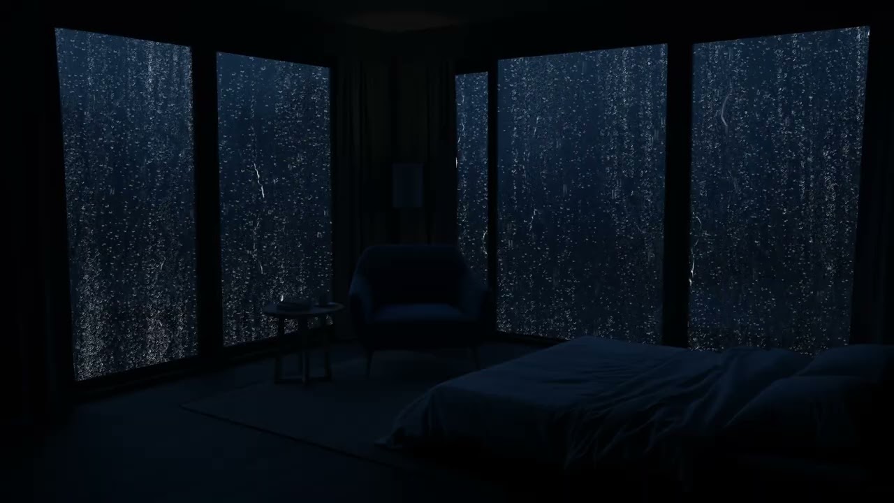 Heavy Rainstorm Ambience for Deep Sleep | Natural Stress Relief and Calm Nights