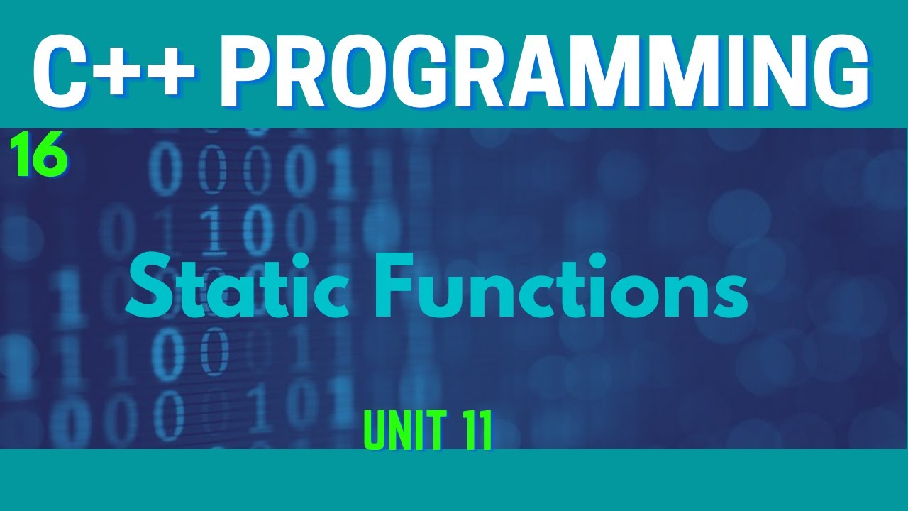 Static Functions in C++(Urdu/Hindi)