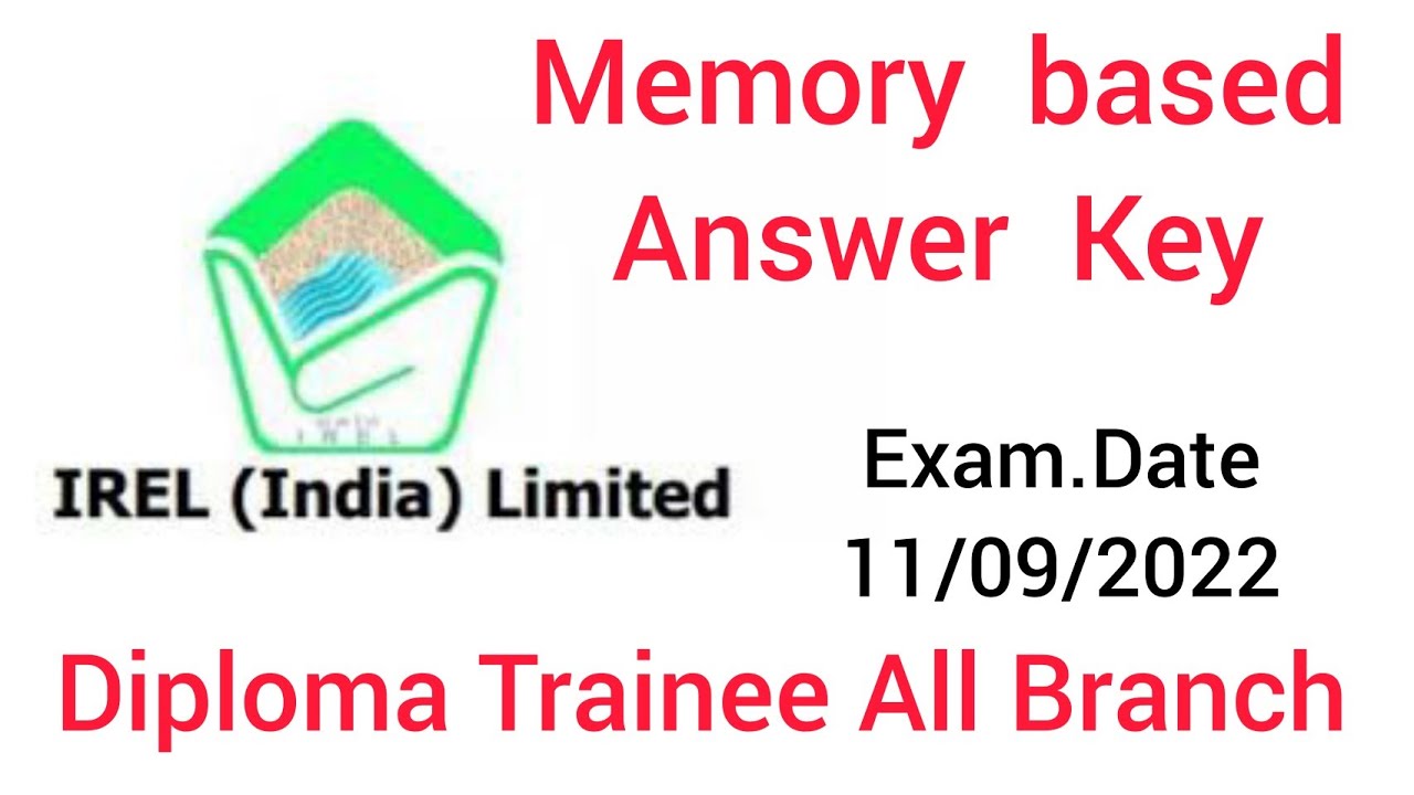 IREL Answer Key Diploma trainee   Diploma 2022 All branch