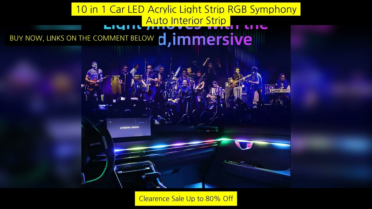 10 In 1 Car Led Acrylic Light Strip Rgb Symphony Auto Interior Strip Lights