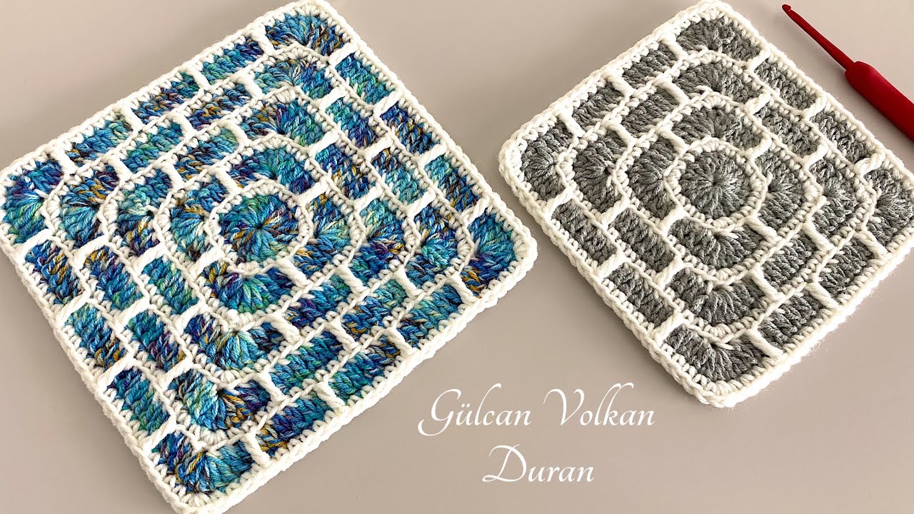 ŞAHANE OLDU 😍 Labirent Desen Örgü Kolay Kare Motif Yapımı