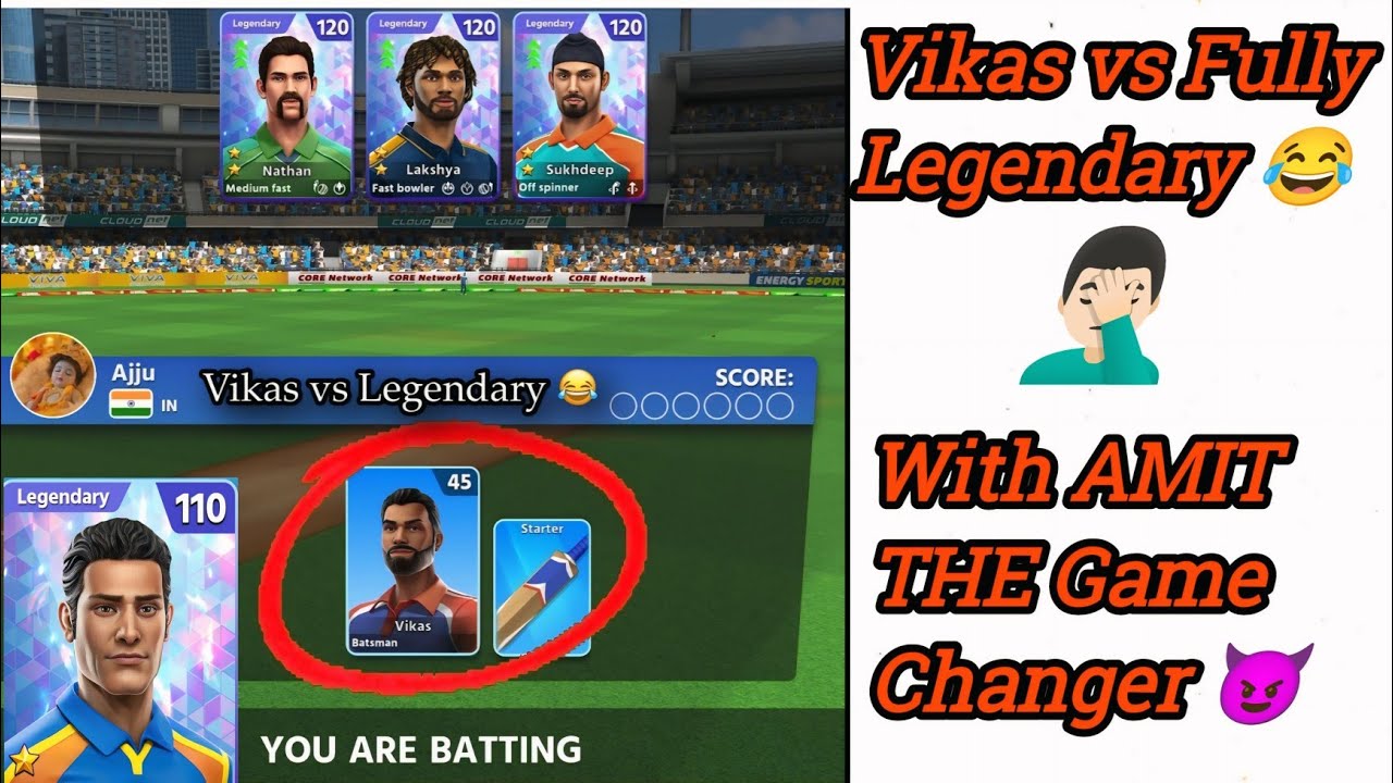 Vikas vs Fully legendary ☠️ Can Vikas hit 6 To Legendary bowler 🤔 & AMIT THE Game Changer 😈