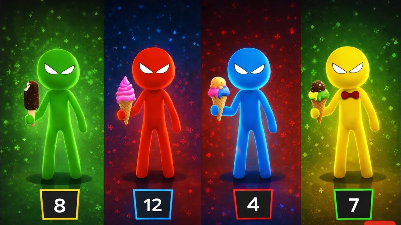 Stickman party - Tournament Mode 1234 Player random / Gameplay minigames