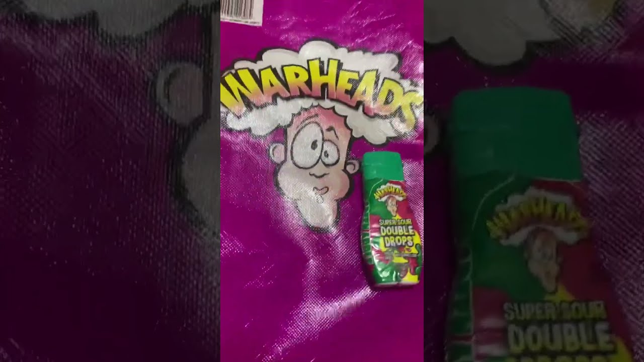 SUPER SOUR🍏 🍉 DOUBLE DROPS WARHEADS #asmr #warheads #trending #viral #shorts