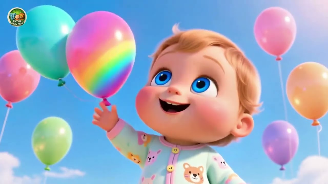 Baby Rainbow Balloon 🎈🌈 Fun Colorful Adventure Song for Kids | Nursery Rhyme