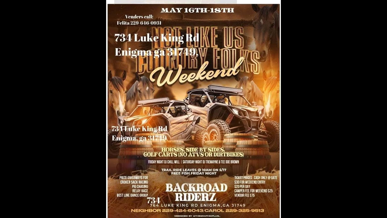 BackRoad Riderz: Country Folks Weekend- Enigma, GA