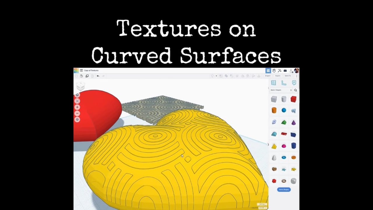 TinkerCAD Tips! Textures on Curved Surfaces.          #tinkercad #caddesign #3dprintable #3dprinting