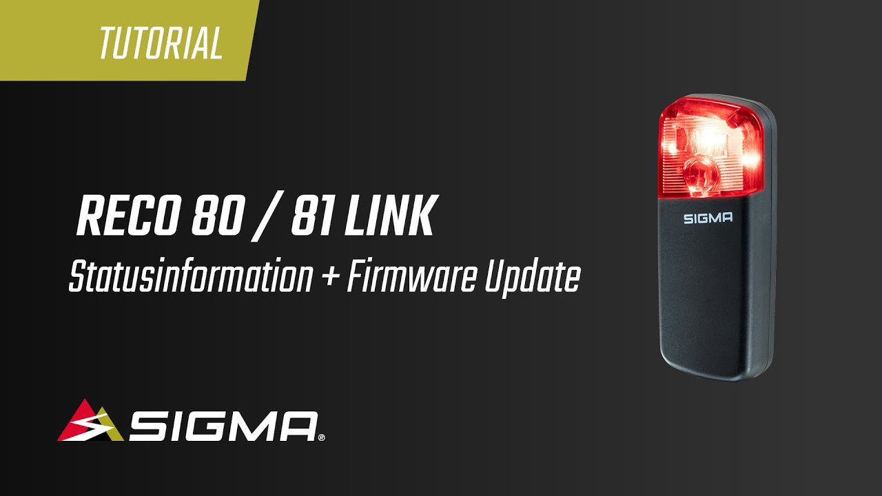 SIGMA BIKE // RECO 80 / 81 LINK - Statusinformation + Firmware Update (EN)