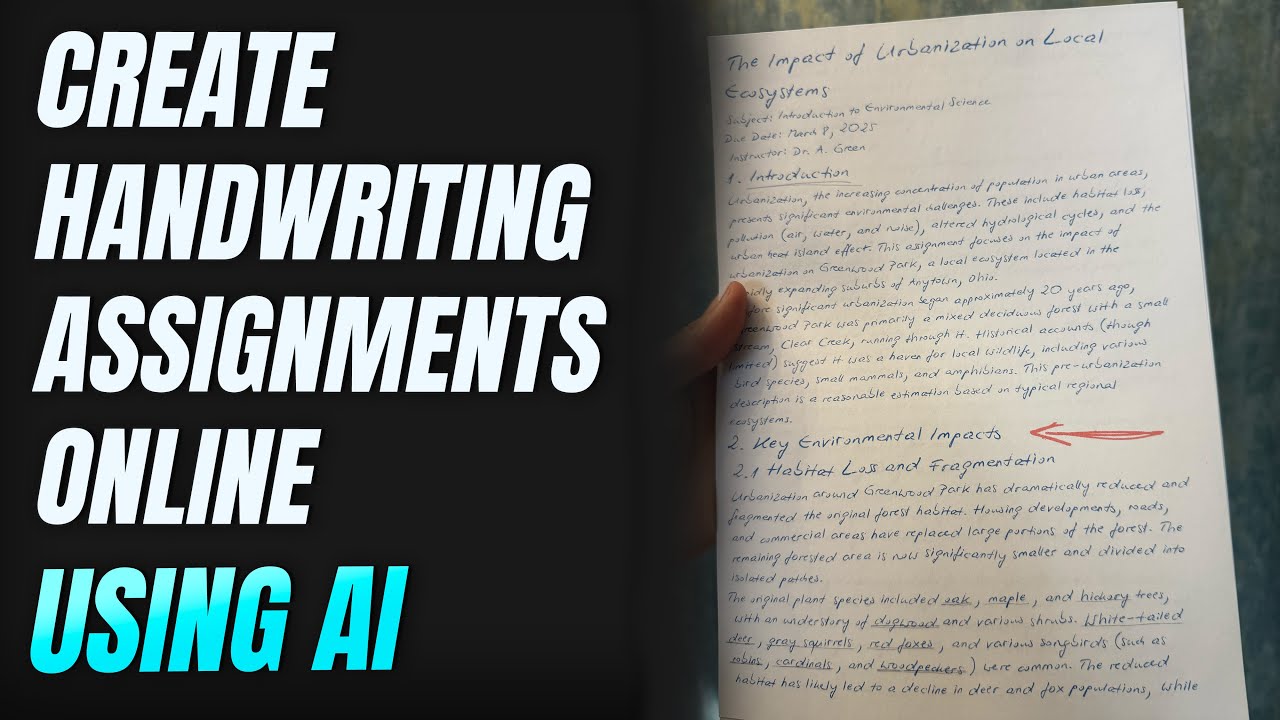 Convert Text to Handwriting Assignment using AI