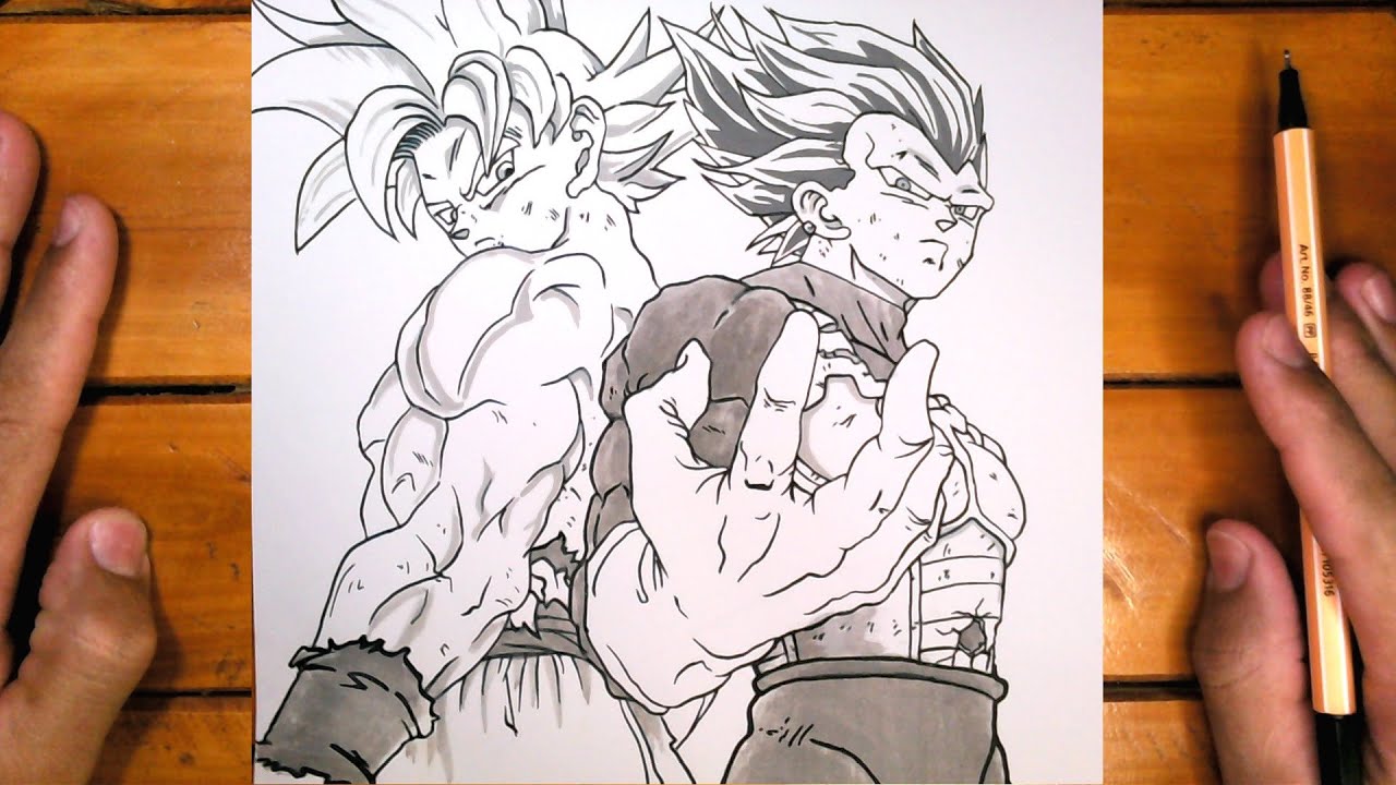 Como Desenhar o Goku ultra instinto e Vegeta Ego superior
