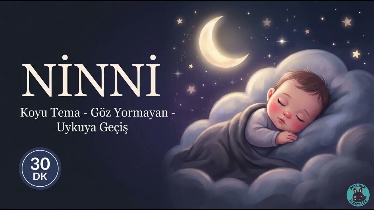 Siyah Ekran Ninni | Kolik ve Gaz Sancısı Çeken Bebekler İçin Hızlı Uyku Müziği (30 Dakika)