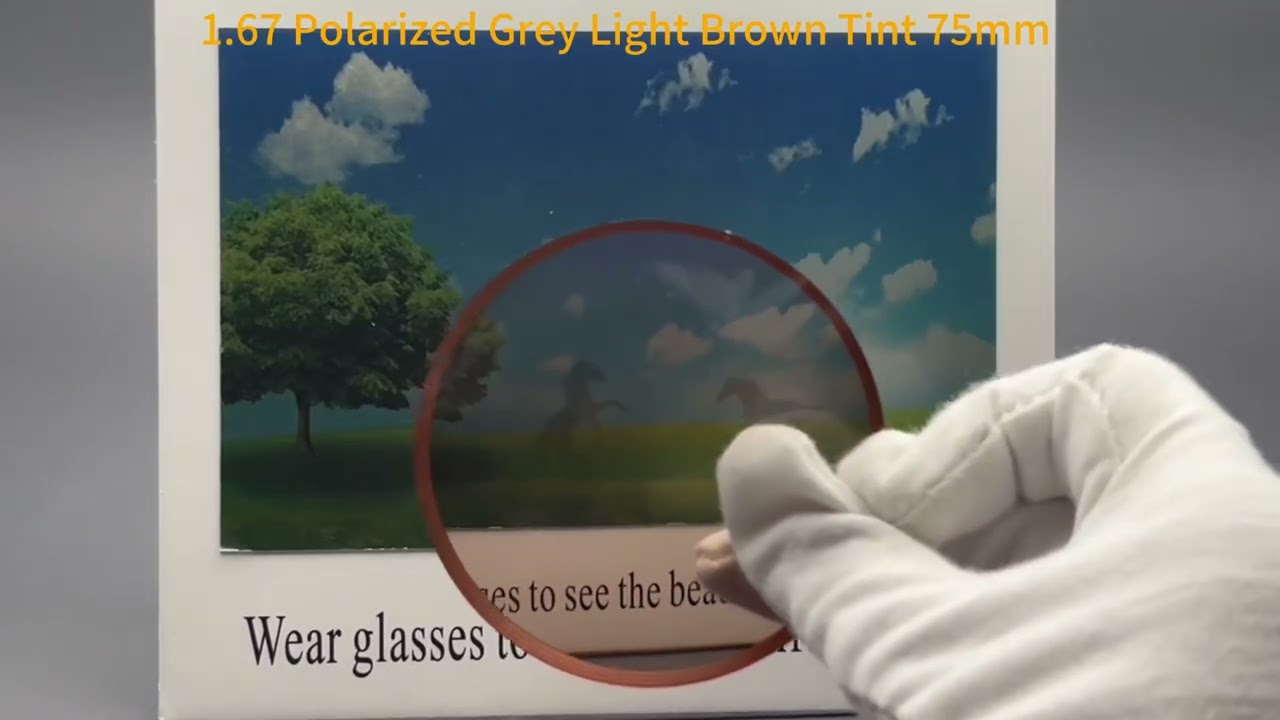 1 67 Polarized Grey Light Brown Tint 75mm Optical Eyeglasses lens