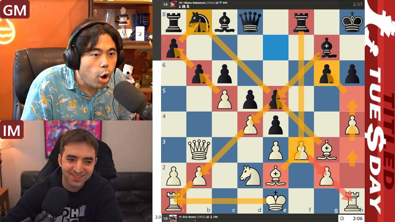 CRAZY GAME! IM Eric Rosen vs GM Hikaru Nakamura