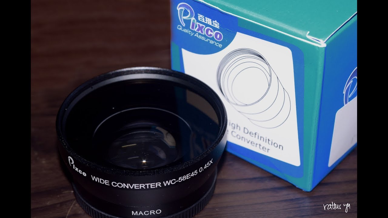 Pixco 58mm 0.45X Wide Angle Lens with Macro For Canon Nikon Pentax Sony Panasonic (Black)
