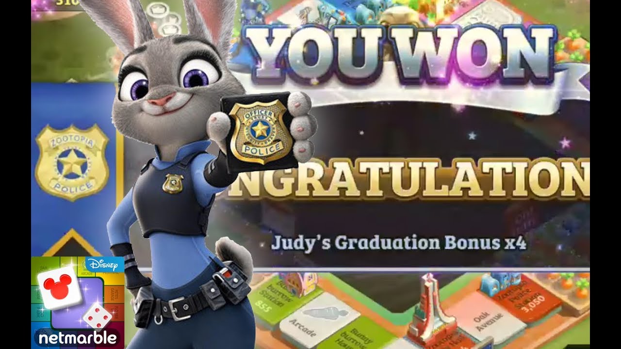 Judy Graduation WIN Zootopia  at Disney Magical Dice 👯‍♀️🥕🎲