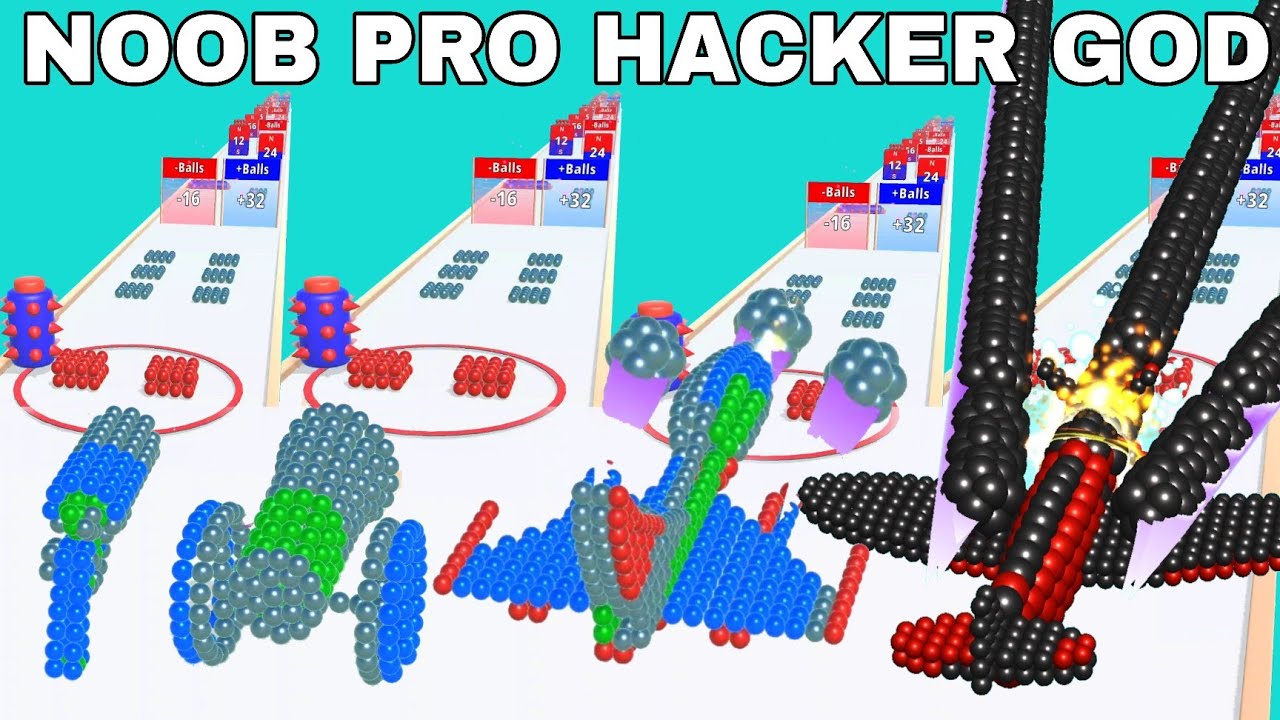 NOOB VS PRO VS HACKER VS GOD in Magnet Balls Run Update