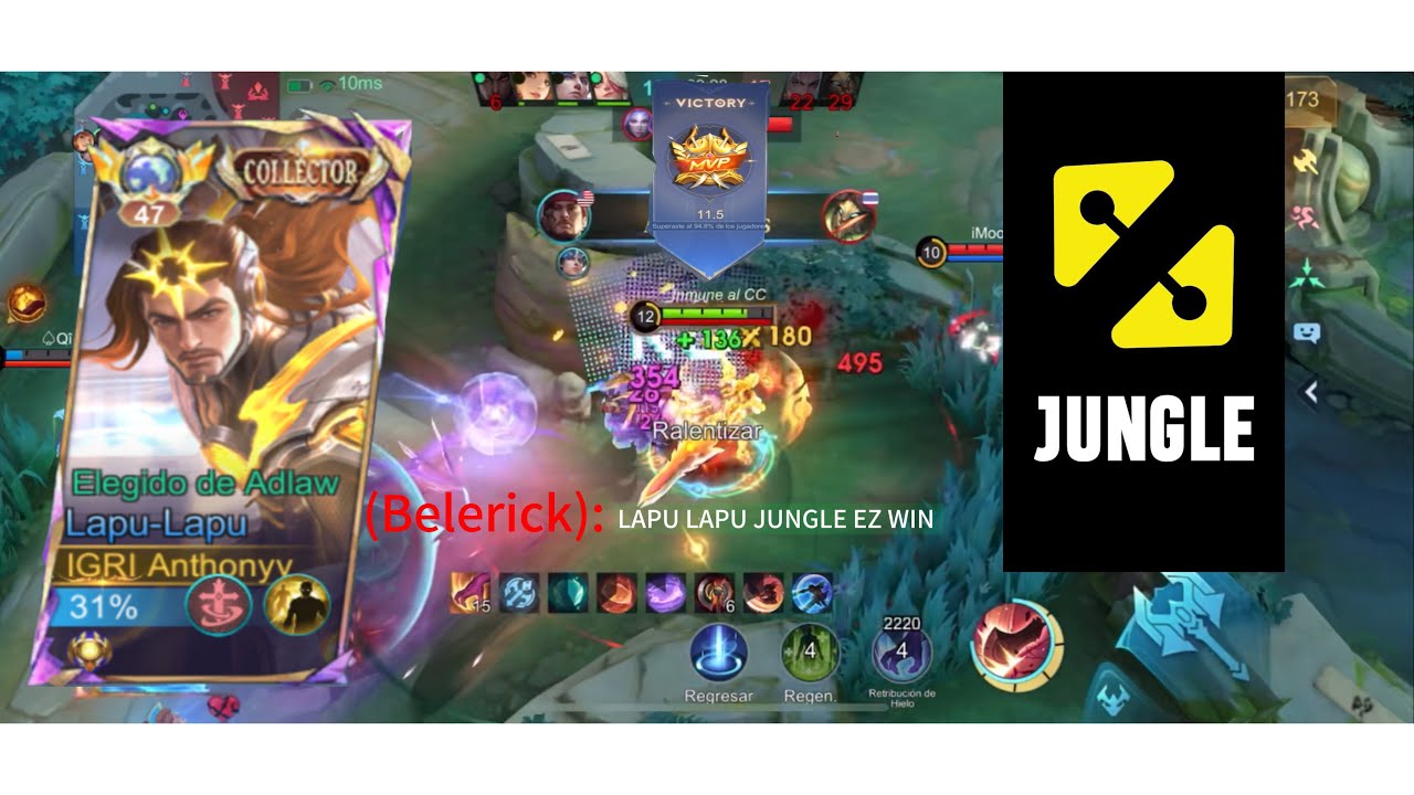 LAPU LAPU  TOP GLOBAL FOR JUNGLE IT IS VERY GOOD , GAMEPLAY  EPIC MODO RANK MLBB