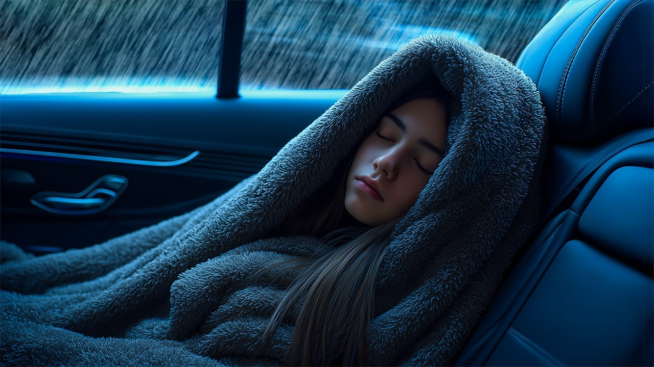Nice Rain in Car Ambience | Soft Rainfall for Deep Sleep, Peaceful Night Calm and Relaxation