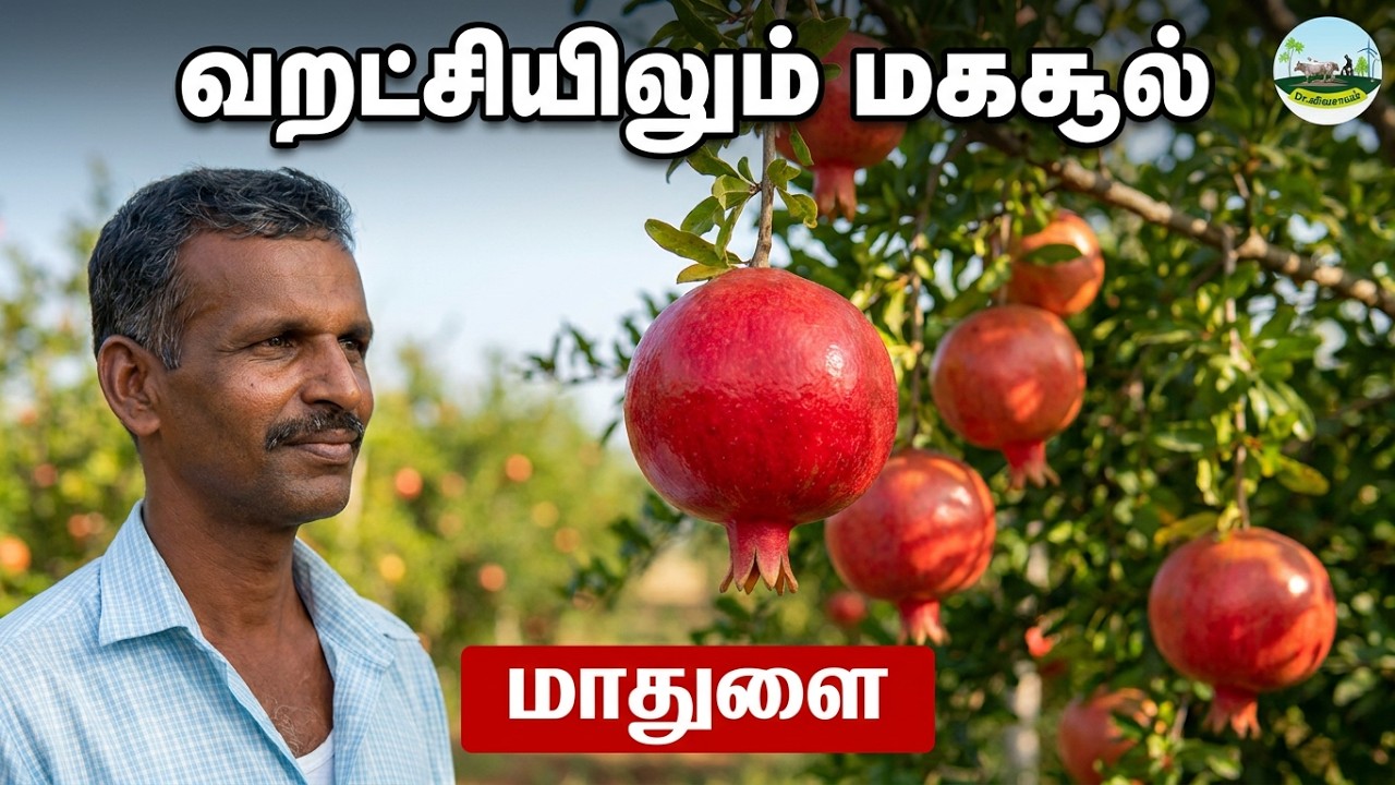 நல்ல மகசூல்! வறட்சியைத் தாங்கி நல்ல மகசூல் தரும் மாதுளை சாகுபடி முறை | Pomegranate | Dr.விவசாயம்