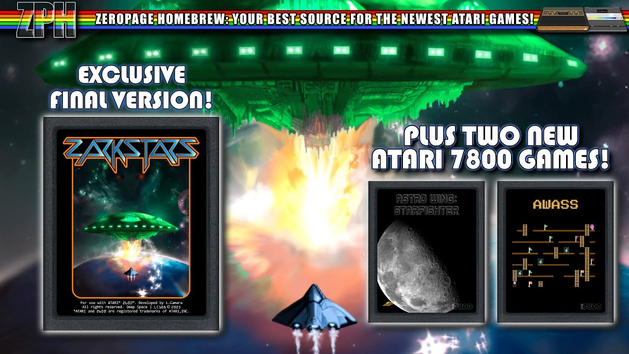 EXCLUSIVE Zarkstars III: Deep Space (Final) PLUS New 7800 Games: Astro Win: Starfighter & Awass!
