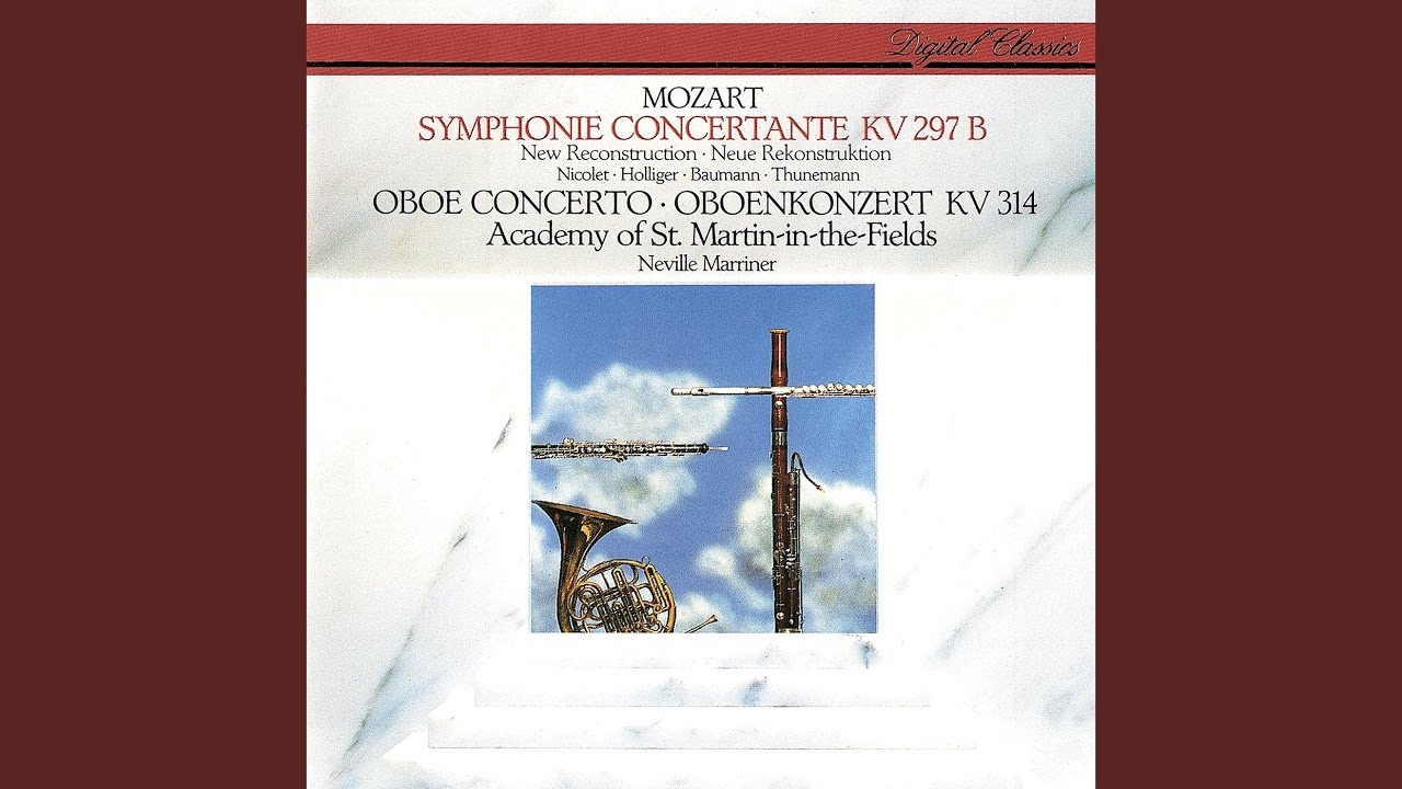 Mozart: Sinfonia concertante for Flute, Oboe, Horn, Bassoon and Orch. in E Flat, K.297B: 1. Allegro