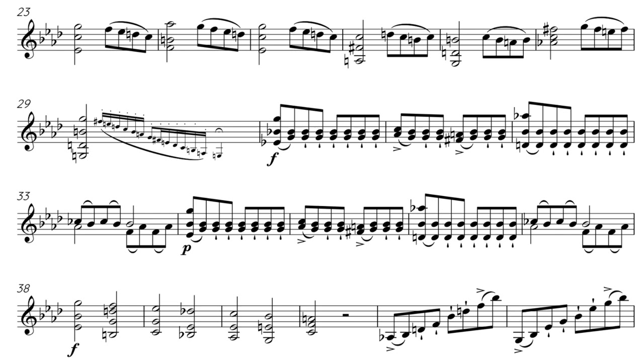 Prelude #24 in F minor for Solo Violin by Campagnoli - Score Video