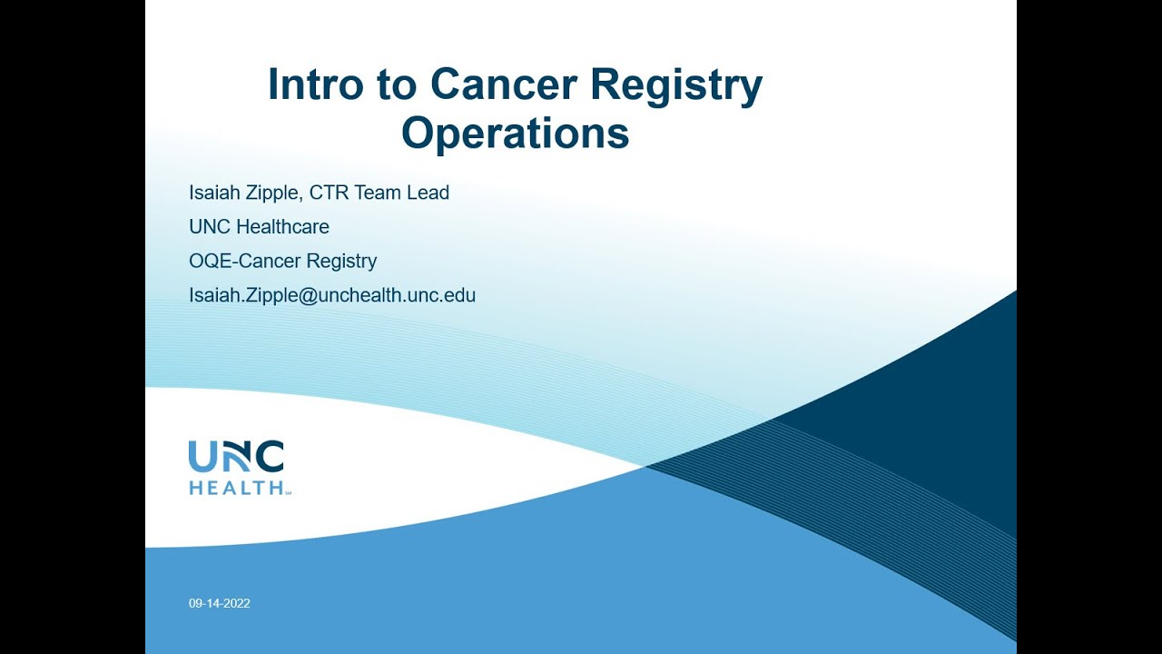 An Introduction to Cancer Registry operations - I. Zipple - 20220914
