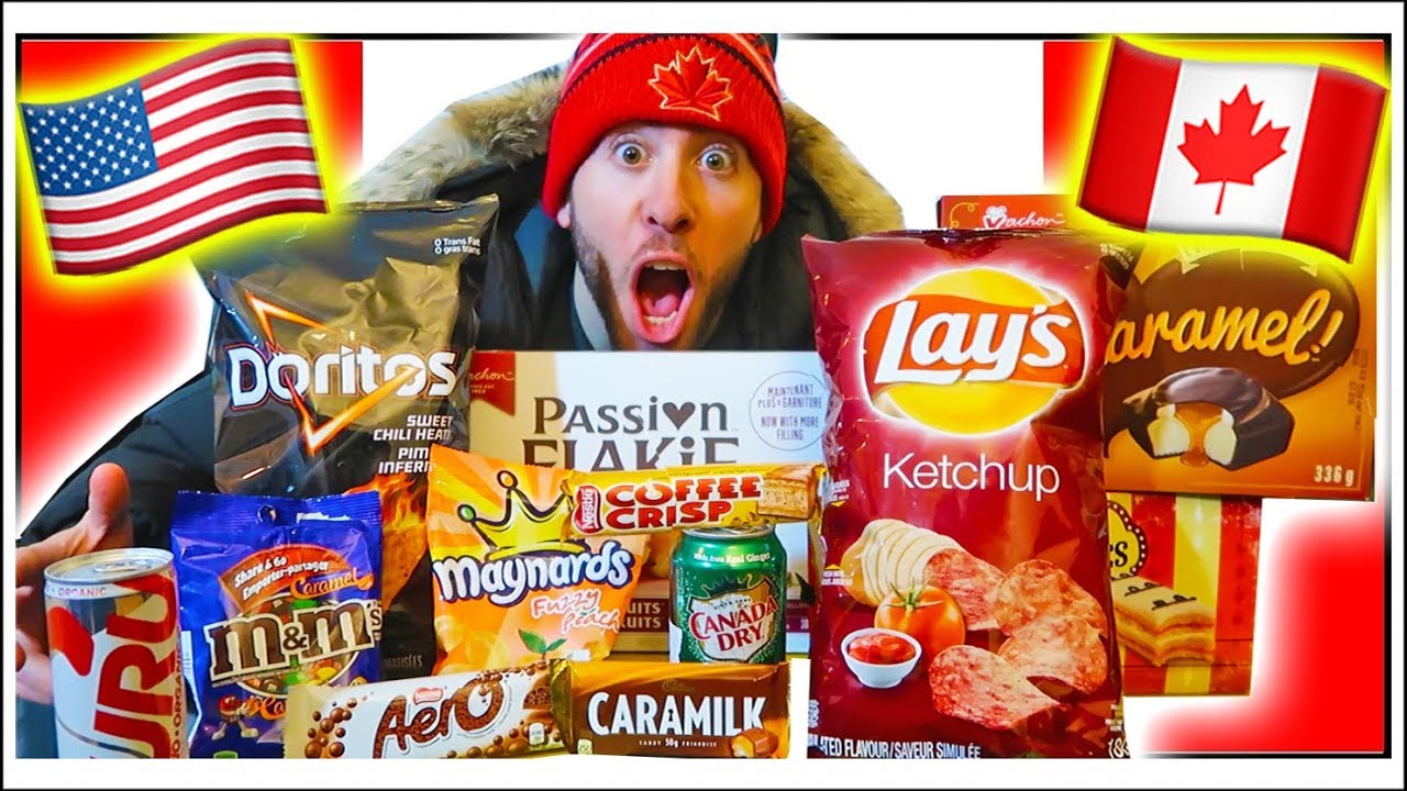 AMERICANS TRY CANADIAN SNACKS FOR THE FIRST TIME (KETCHUP CHIPS?!)