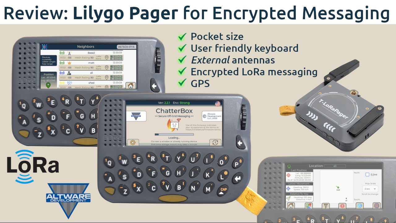 Lilygo LoRa Pager Review - Feature Walk-through, Sending Encrypted Messages, & UI Navigation