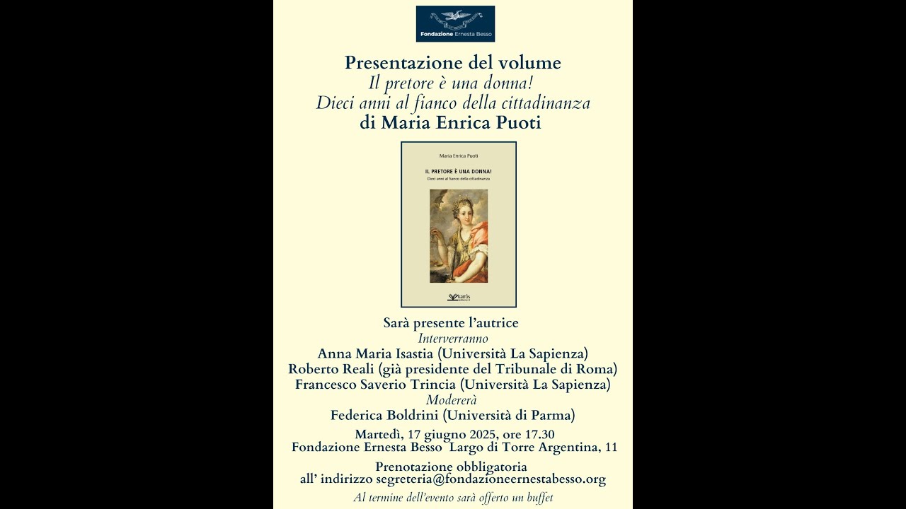 Presentazione del volume:  Il pretore é una donna!
