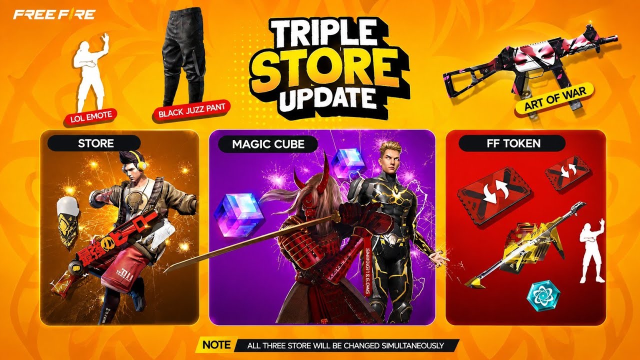 OB55 TRIPLE STORE UPDATE FREE FIRE MAX