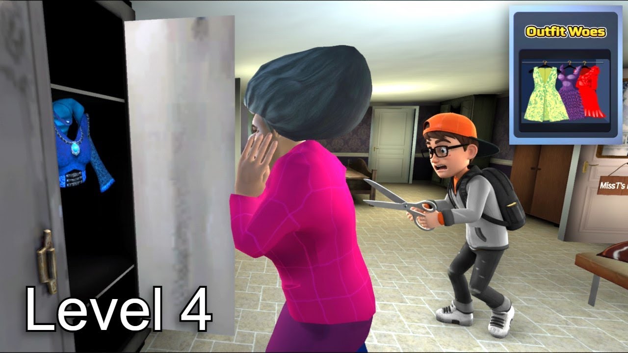 Scary Teacher 3D - Chapter 1 Level 4: Outfit Woes 👗 Miss T&rsquo;s Fashion Disaster!