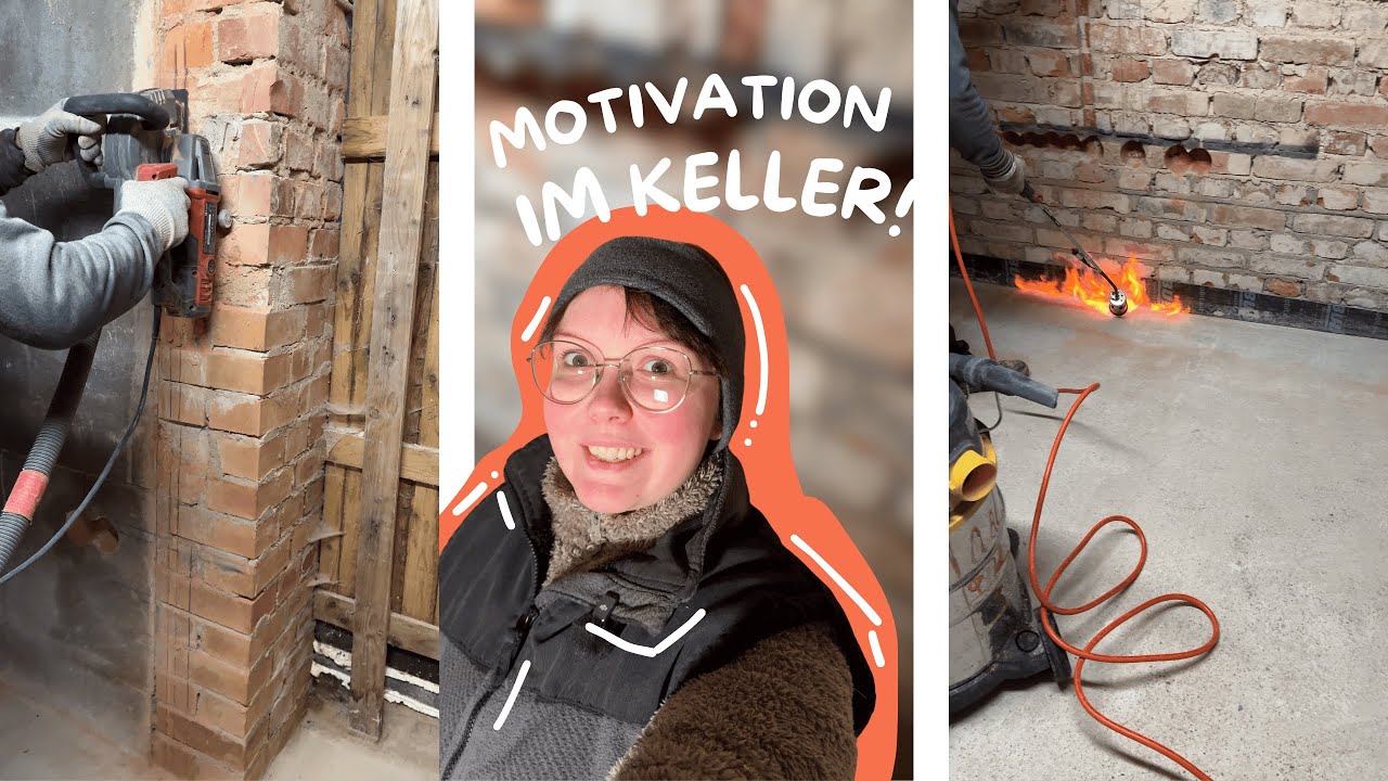 Hausbau-Vlog: Kabelschlitze fräsen & alte Fugen raus – Motivation im Keller! 💪😅🧱