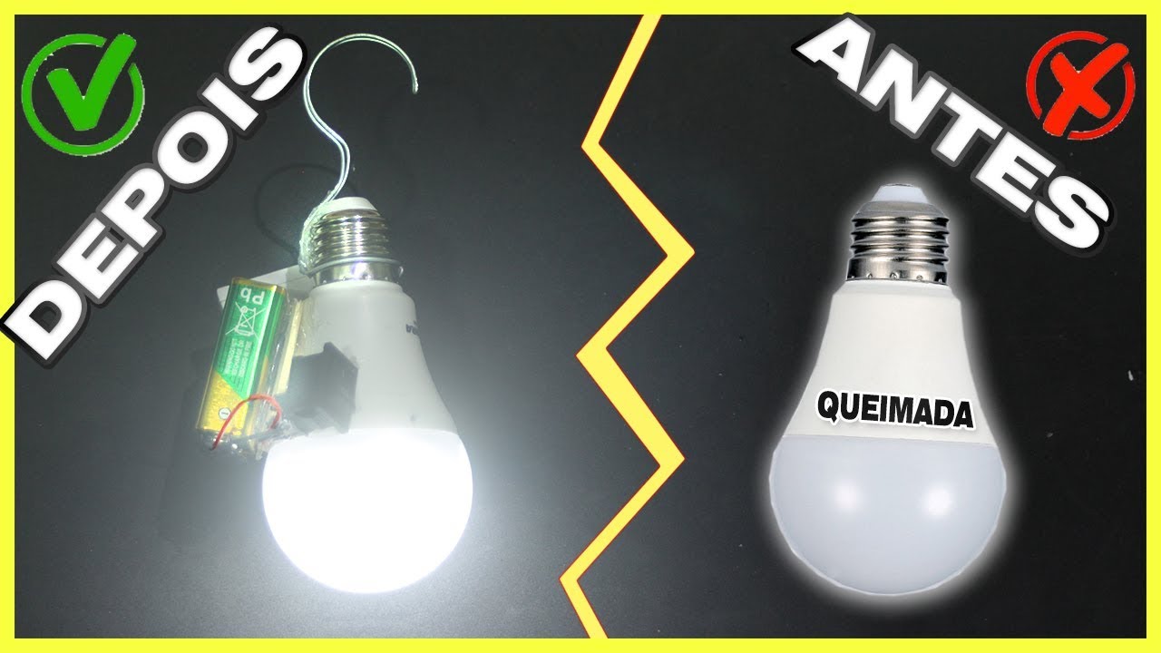 Lâmpada LED Queimada ? Virando uma Lâmpada LED Portátil (CASEIRA) ! Economize !