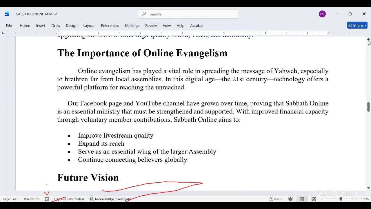 SABBATH ONLINE MEETING's 24/1/26 AFTERNOON SESSION