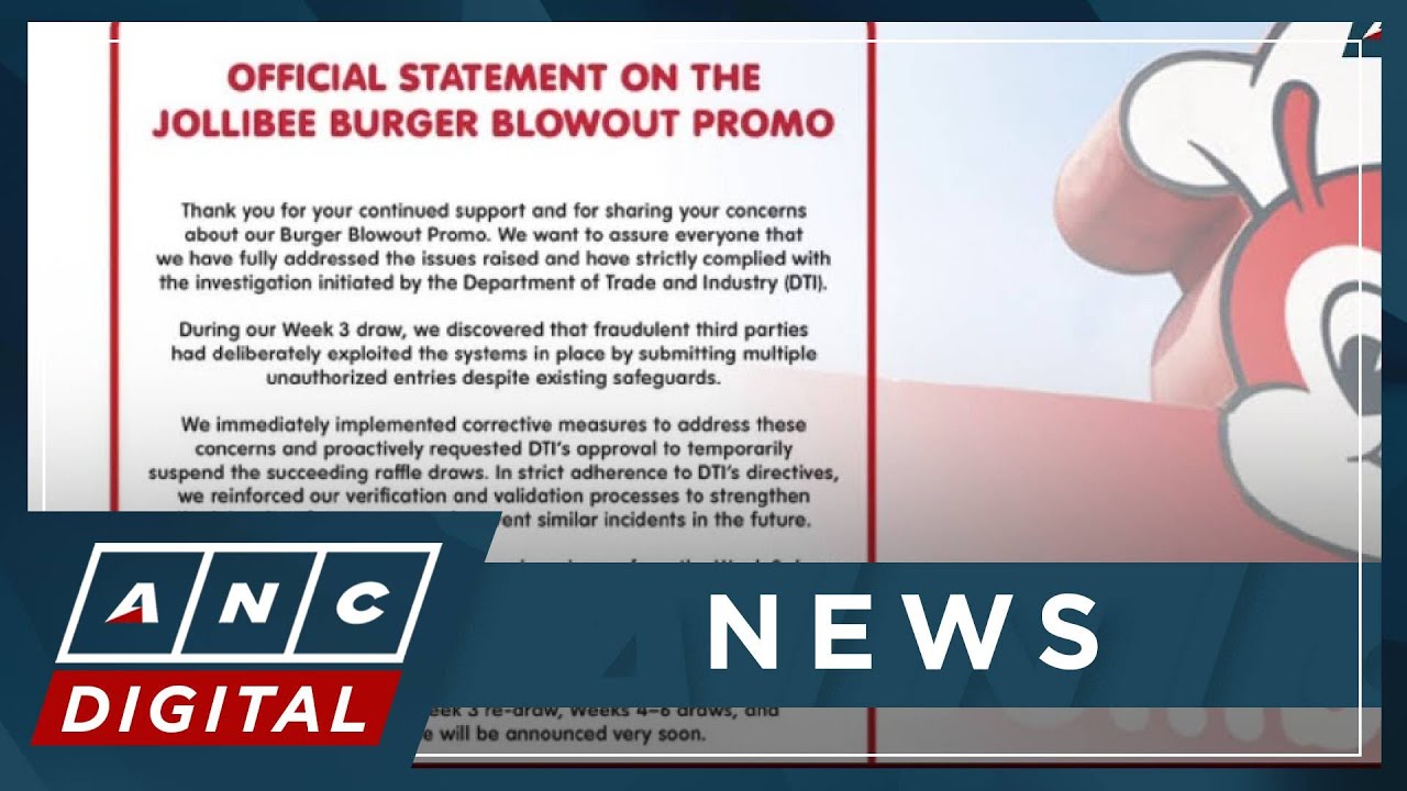 Jollibee says fraudulent third parties rigged burger blowout draw | ANC