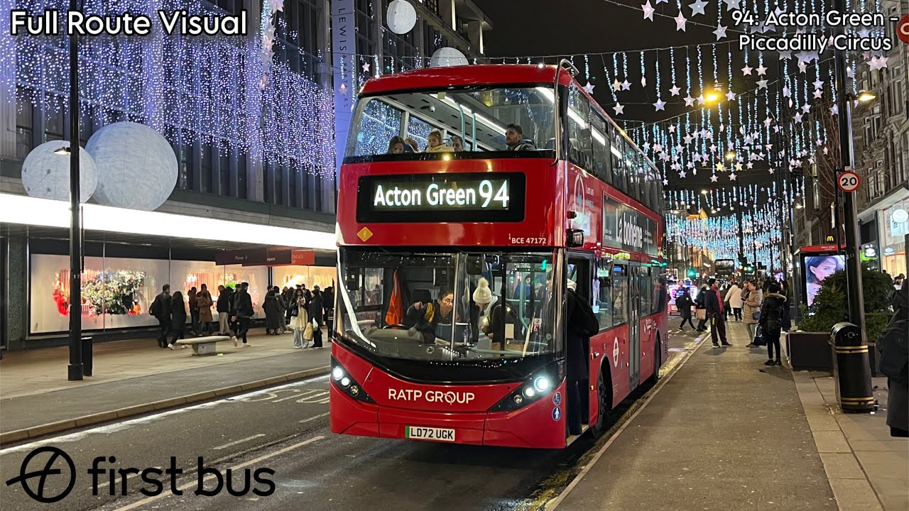 Full Route Visual | London Bus Route 94: Acton Green - Piccadilly Circus (BCE47169 - LD72 UGF)