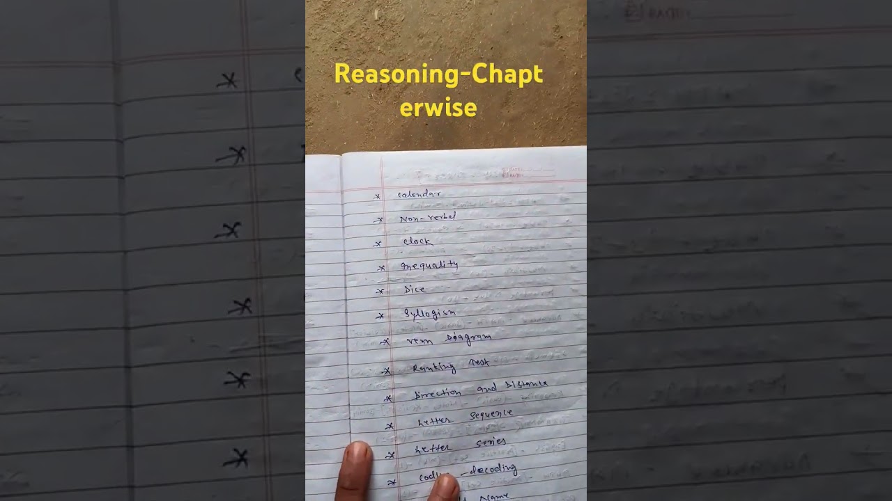 Reasoning -chapterwise #study