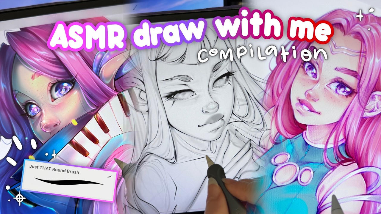ASMR iPad Drawing 1 hour ✏️ relaxing pencil sound to sleep (real time, no talking)  ♡