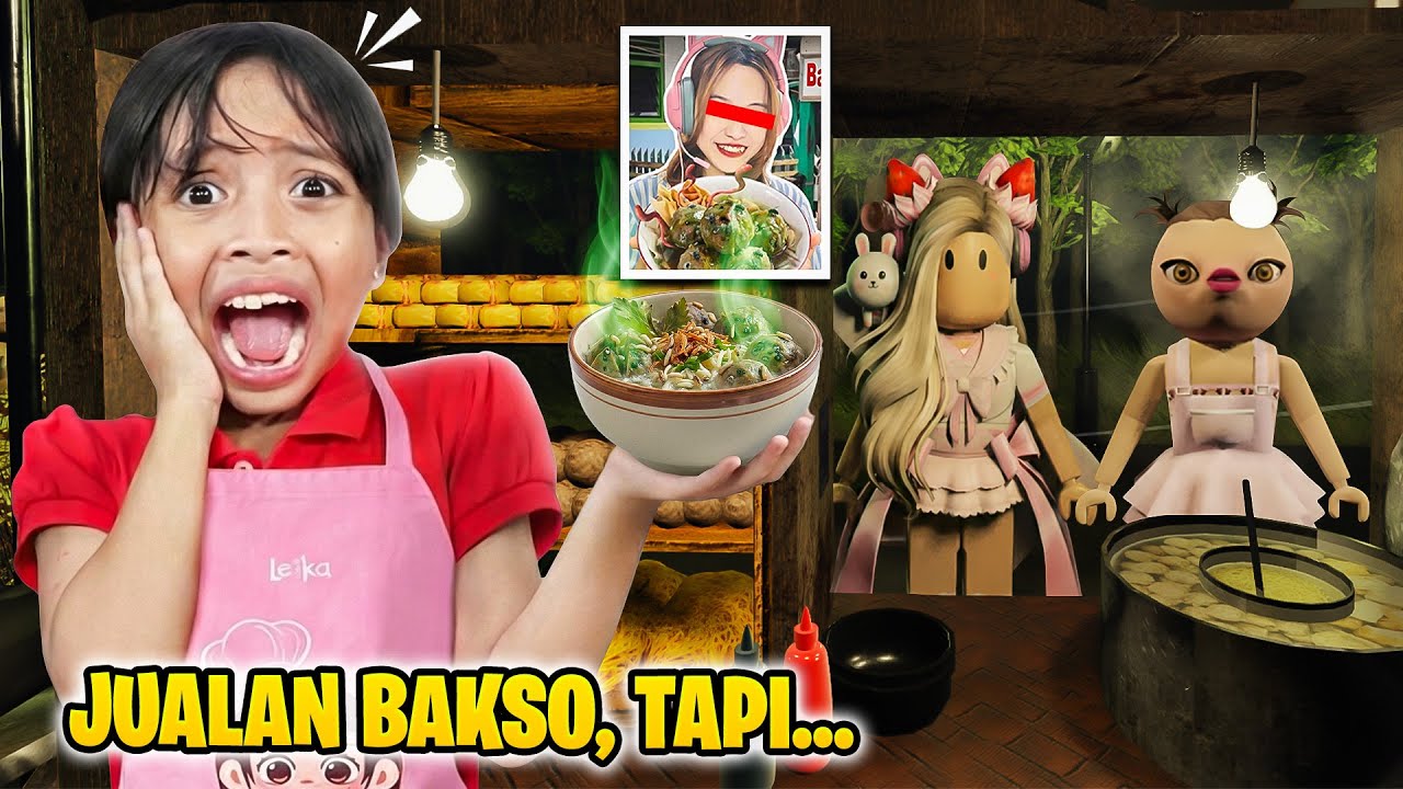JUALAN BAKSO MALEM-MALEM KETEMU YOUTUBER ROBLOX SEREM!! LEIKA TAKUT BANGET [ANOMALI BAKSO MALANG]