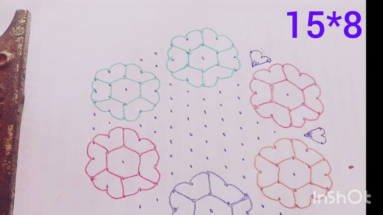 15*8/ dot kolam/ trending/ rangoli kolam/ support my channel tq 