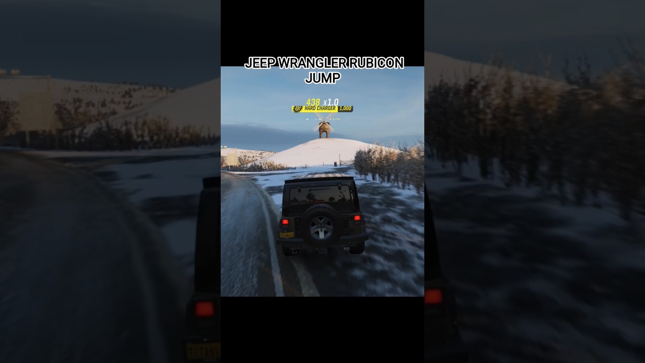 How far do you think JEEP WRANGLER RUBICON can jump?#forzagameplay #jeepwrangler