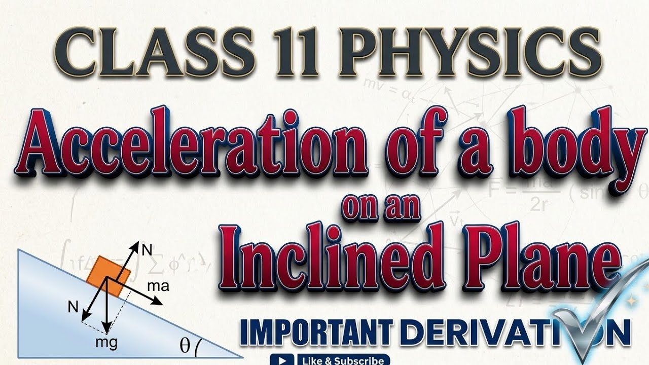 Derivation Class 11 Acceleration of body on an inclined plane // Class 11Physics
