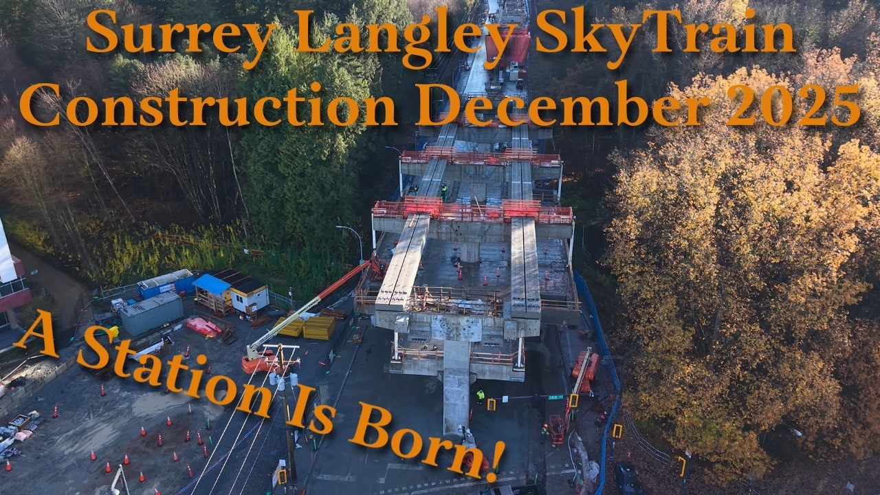 Surrey Langley Skytrain Construction December 2025