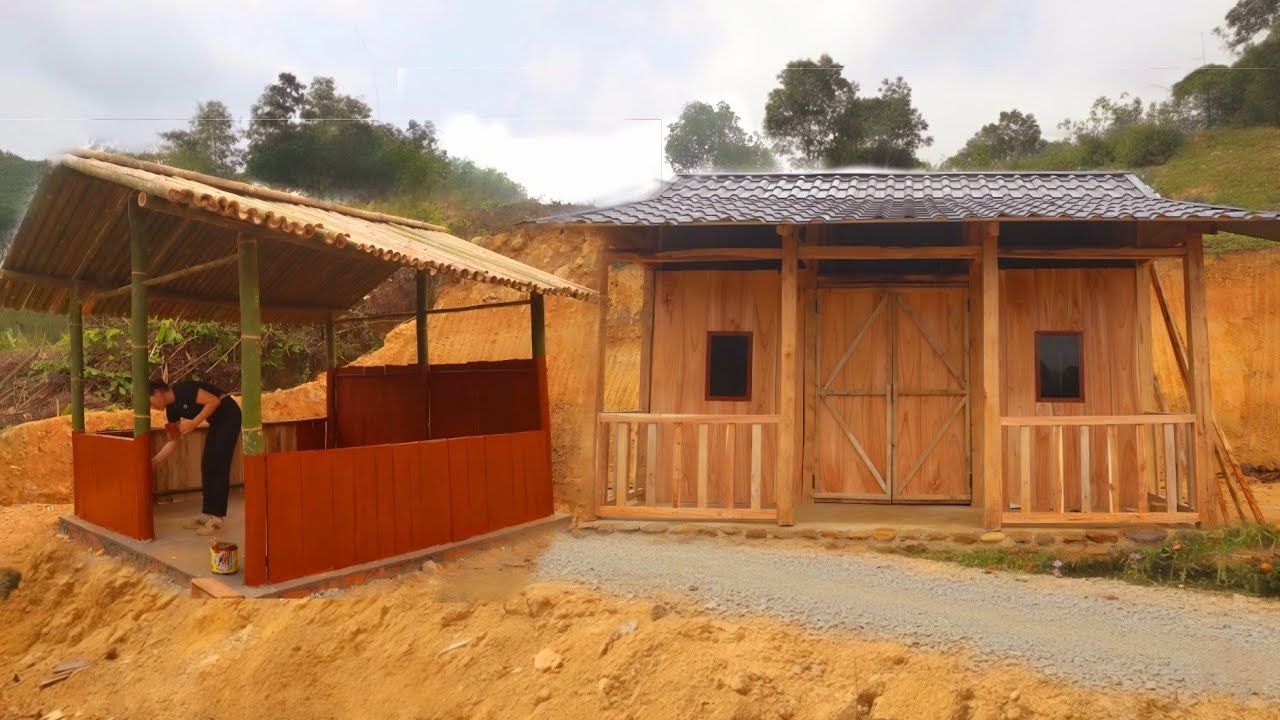 Build a wooden house in the forest, a life in harmony with nature. Build a kitchen.