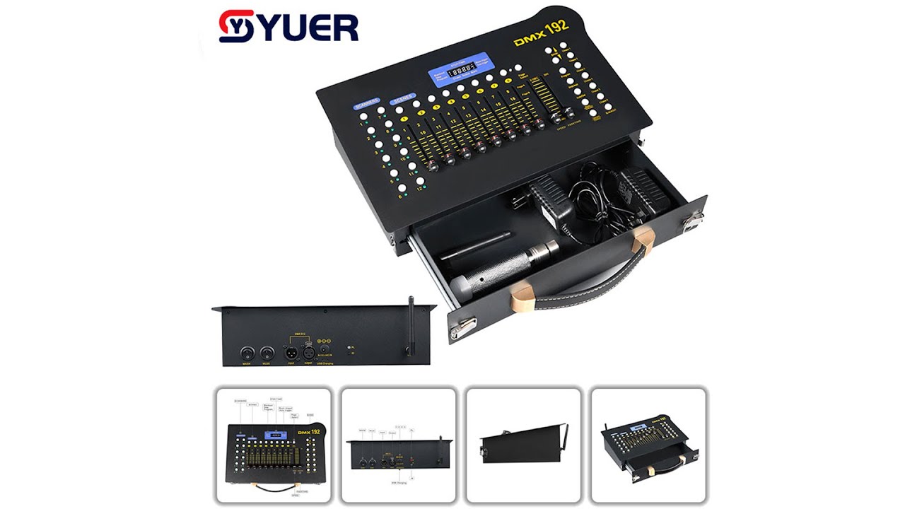 YUER&trade;️ Wireless Dmx 512 Controller 192CH Drawer With Accessories Dj Equipment Dmx Console