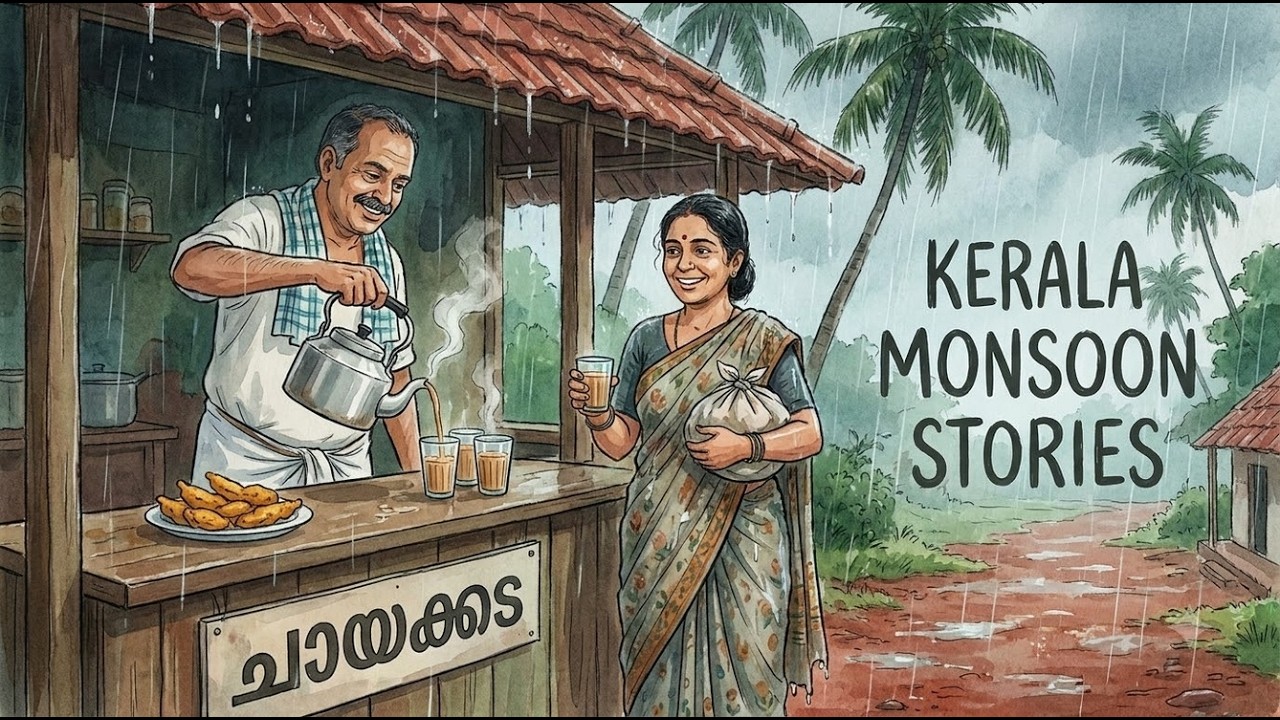 A Peaceful Monsoon Day in 1990s Kerala | Indian Village Rain ASMR
