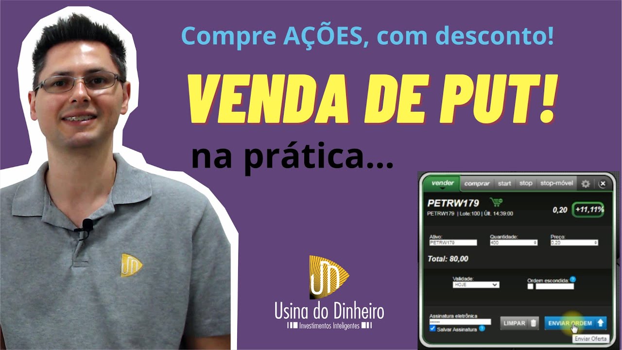 Operação de Venda de PUT (OPÇÕES), na prática! Comprando AÇÕES com desconto!