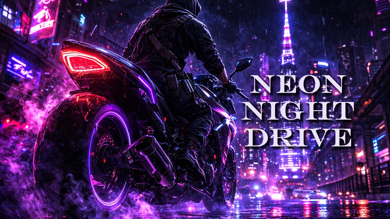 Cyberpunk Neon Night Drive 🌃 Electronic BGM Mix | Midnight Runner Music(2 Hours)