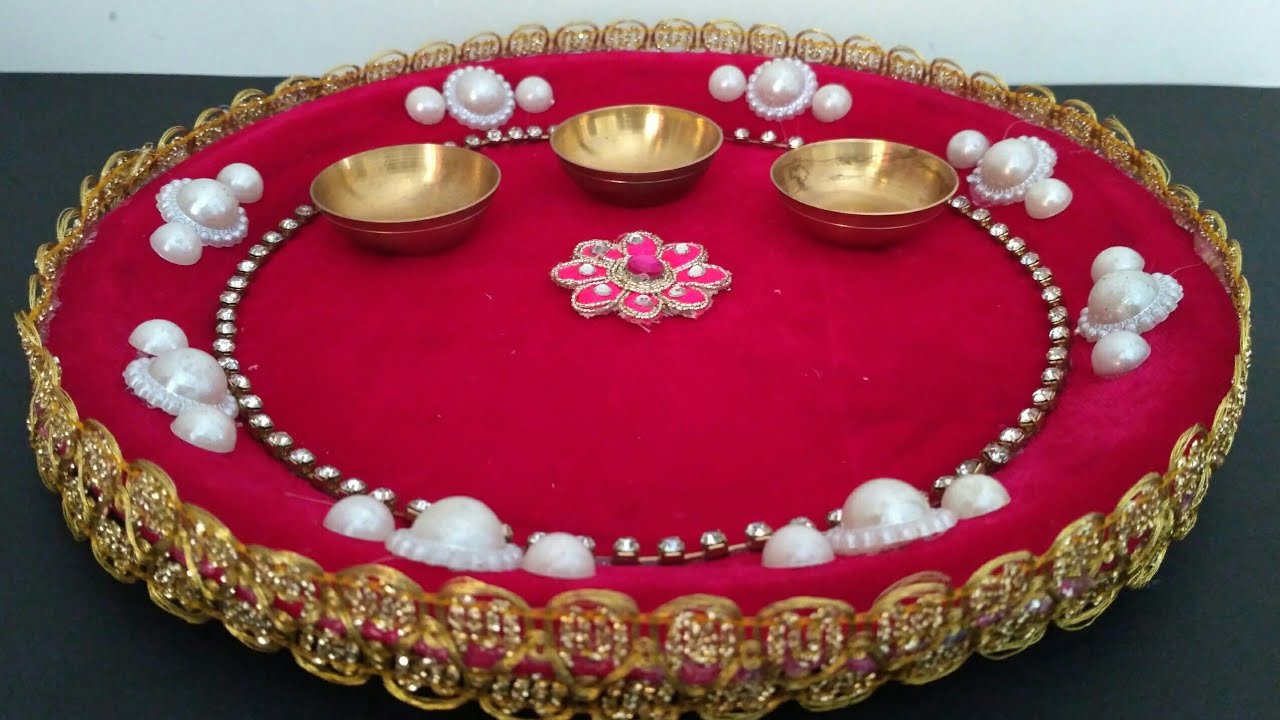 Handmade Puja Thali || Thali decoration || Navratri special || Diwali special